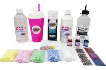 Kit Slime: Cola, Espuma, Corantes, Glitters + Copo 500ml