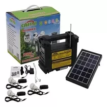 Kit Solar Portátil+panel Solar+3 Focos+radio Fm/ Cafini