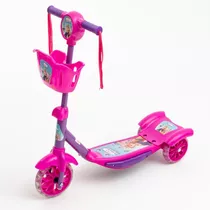 Patinete 3 Rodas Infantil Musical Com Luzes E Cesta Cor Roxo