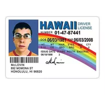 Credencial Superbad Licencia De Conducir Mclovin Supercool