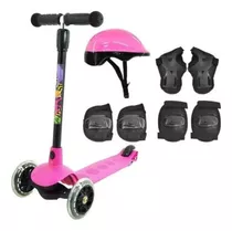 Patinete Radical Junior 3 Rodas Mais Acessórios Rosa