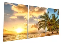 Quadros Decorativo Por Sol Praia Coqueiro 120x60 Lindo N4