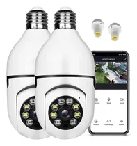 Ampolleta Con Cámara 2 Unidad Seguridad Panorámica Wifi 360