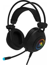 Headset Gamer Rgb Crusader Preto Fortrek P2 Y Adap. P3