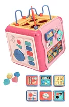 Cubo Juguete Didáctico Bebé Luz Sonidos 6 Juegos Diferentes Color Rosa