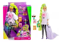 Muñeca Barbie Extra Pelo Verde Con Accesorios - Premium