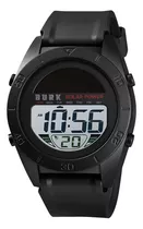 Reloj Solar Burk 1592 Original Eeuu Sumergible Deportivo Luz Color De La Malla Negro