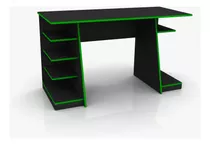 Escritorio Gamer Muebles Gacela 734220 Melamina De 120cm X 76cm X 55cm Negro Y Verde