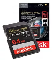 Cartão De Memória Sandisk Extreme Pro 64gb 200mb/s