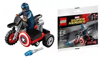 Figura Capitán América Con Moto 30447 Lego Marvel Guerra C