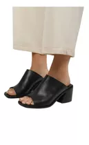 Sandalias Zuecos Mujer Zapato Cuero Vacuno Taco Bajo