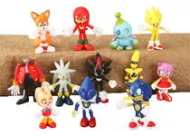 12 Boneco Sonic Tails Metal Super Amy Action Figures Coleção