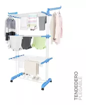 Tendedero Plegable De Ropa Retractil Para Interiores Rack Color Blanco