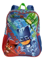 Mochila Costas Pj Mask Grande Azul Heróis Original Sestini