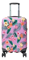 Funda Maleta Viaje Protector Equipaje Con Bolsa De Seguridad Color Tropical Mediana