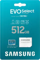 Memoria Micro Sd 512 Gb Samsung Evo Select 130 Mb/s