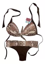Malla Bikini De Lycra Con Nudo Animal Print Talle 90 A 105