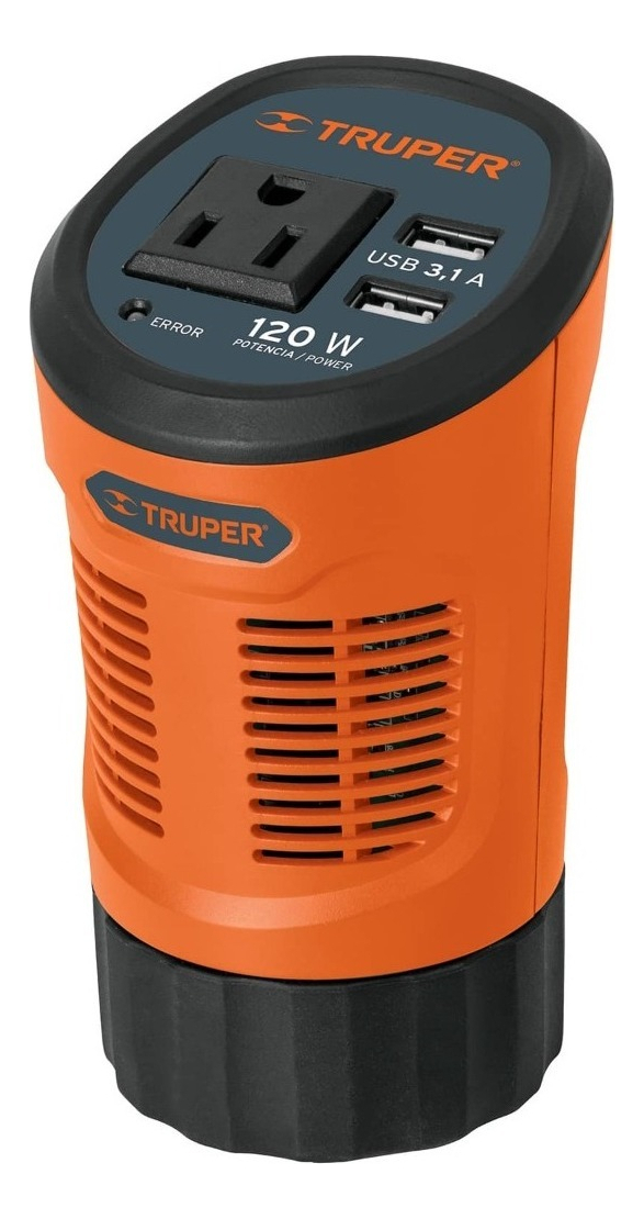 Inversor De Corriente Tipo Vaso Usb 120w Truper 15725