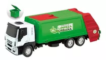Caminhão Infantil Iveco Tector Coletor Miniatura Usual 342 Cor Branco/verde