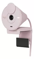 Logitech Brio 300, Webcam Full Hd 1080p, Rightlight 2, Rose Color Rosa Claro