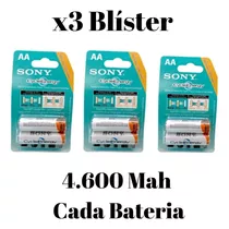 Baterías Recargables Aa Sony 6 Pilas/ 4.600 Mah 1.2 V