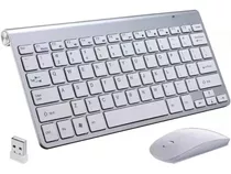 Kit Teclado Com Mouse 8066 Wireless Sem Fio Pc Note Tablet Cor Do Mouse Cinza Cor Do Teclado Cinza