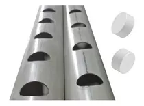 Tubo Pvc Para Hidroponia 110mm X 2mts Perforado Con Tapas