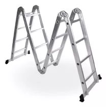 Escalera Multifuncion Aluminio Articulada Plegable 4x4 Reforzada 16 Escalones - Prestigio