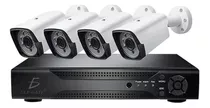 Kit De Video Vigilancia 4 Camaras Con Dvr Exteriores 720p Color Blanco