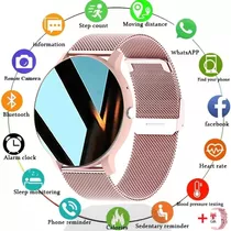 Reloj Inteligente Mujere Hombre Deportivo Llamada Bluetooth Color De La Correa Rosa