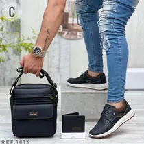 Zapatos De Caballeros Casuales Billetera + Bolso = Combo Dúo