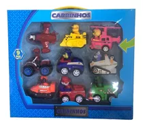 Coleção Patrulha Canina Combo 9 Carrinhos Fricção Kit Boneco