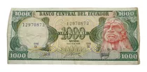 Billete De Ecuador De 1000 Sucre De 1988