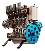 Motor De Auto A Escala P/ Contruir Yamix Diy, 4 Cilindros