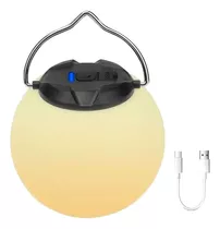 Lámpara Led Colgante Recargable 3 Funciones Portátil Camping Color Negro