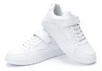 Zapatilla Total Blanca Con Velcro Tout Mujer Atomik Color Blanco Diseño De La Tela Liso Talle 38 Ar