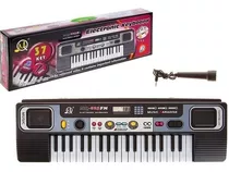 Organeta Piano Musical Niños Niñas 37 Teclas Microfono Mp3 Color Negro
