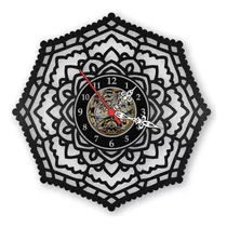 Relógio Parede Mandala Disco Vinil Lp Decoração Retrô Arte