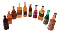 10 Botellas Miniaturas De 3 Cms 
