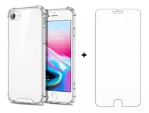 Kit Capa Capinha Transparente + Pelicula P/ iPhone 6 / 6s