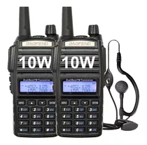 Kit 2 Handy Baofeng Uv82 10w Bibanda Radio Walkie Talkie Vhf Uhf + Auricular Manos Libres