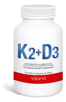 Vitamina K2-mk7+d3 En Cápsulas (90caps-370mg)vizananutrition Sabor Sin Sabor