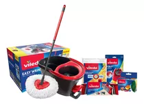 Kit Vileda De Trapeador, Escoba, Easy Wring Y Productos De Limpieza