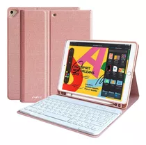 Funda C/teclado Mmk Para iPad 2021 9g/2020 8g/7g 10.2in Pink