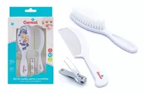 Juego Set Kit 3 Piezas Cepillo Peine Corta Uñas Bebe Genial