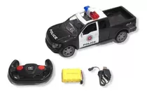 Carro Controle Remoto Recarregável Polícia Pickup Luz/sirene