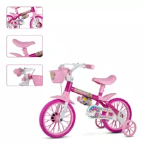 Bicicleta Infantil Com Roda Treinamento Flower Aro 12 Nathor