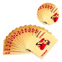 2 Baralho Dourado Ouro 24k Folheado Poker Truco Cartas Jogos