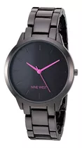 Nine West Reloj Diseñador 36mm Mujer Negro/purpura Gunmetal