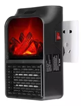 Calentador Eléctrico Flame Heater 900w Estufa De Pared Color Negro